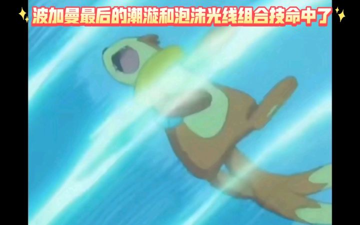 精灵宝可梦 波加曼最后的潮漩和泡沫光线组合技命中了截图