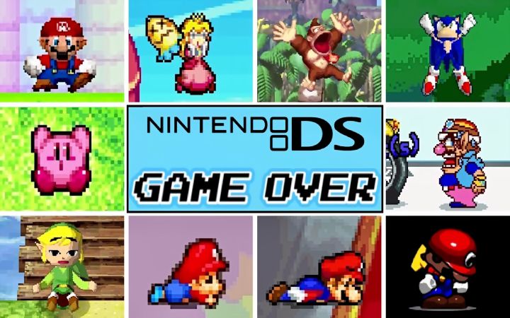 盘点任天堂NDS一部分游戏里的“游戏结束(GAME OVER)”界面及动画合集【星之卡比·马里奥·恶魔城·搬运】by Retromantra截图