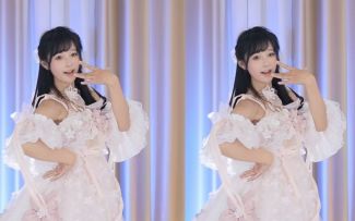 【鱼子酱】《只因你太美》粉色连衣裙套装 直播跳舞录屏
