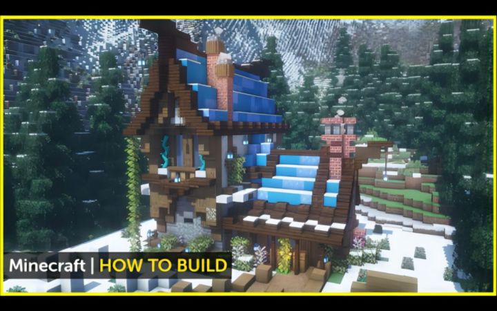 【Minecraft】雪地浅蓝小屋截图