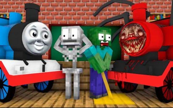 怪物学院第1855集丨Choo choo Charles vs Thomas The Train Challenge丨我的世界动画截图