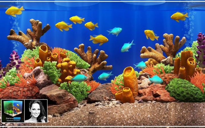 【搬运】水族馆模拟器 蓝绿色和黄色的铬鱼水族箱 by DeLadysigner截图