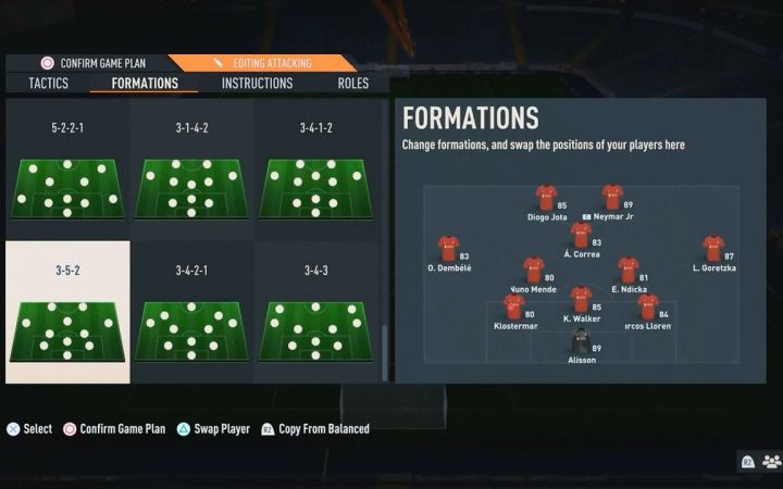 有人尝试过FIFA23这个新阵型吗?油管玩家分享5122阵型的战术板截图