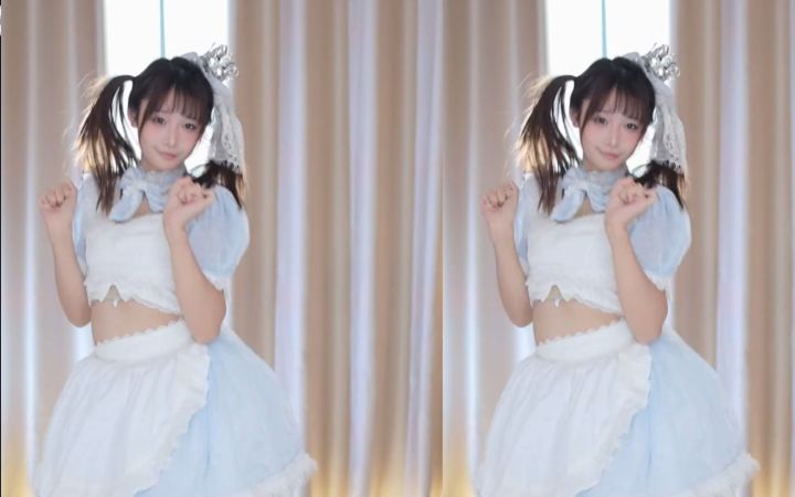 【鱼子酱】《大摆锤》蓝色女仆套装 直播跳舞录屏截图
