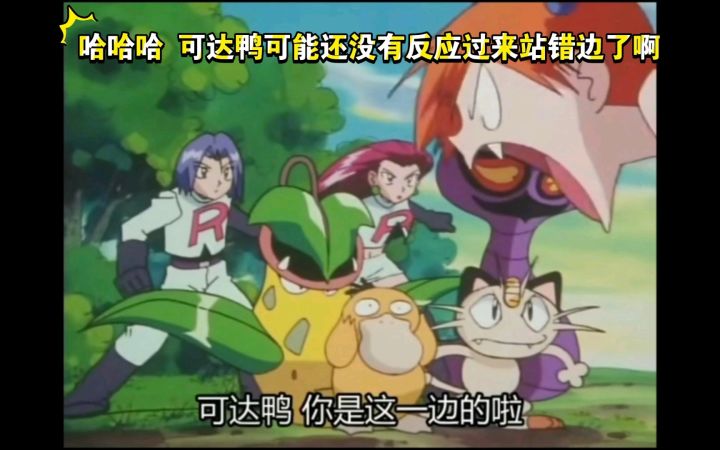 精灵宝可梦 哈哈哈 可达鸭可能还没有反应过来站错边了啊截图