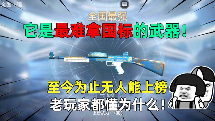 它是最难拿国标的武器!至今为止无人能上榜,老玩家都懂为什么!截图