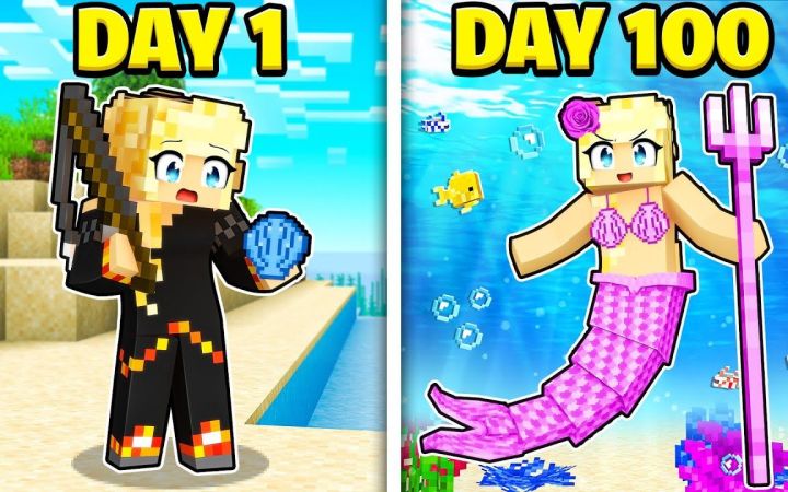 【 BriannaPlayz】我的世界|小美人鱼百天生存I Survived 100 Days as a Baby Mermaid!截图