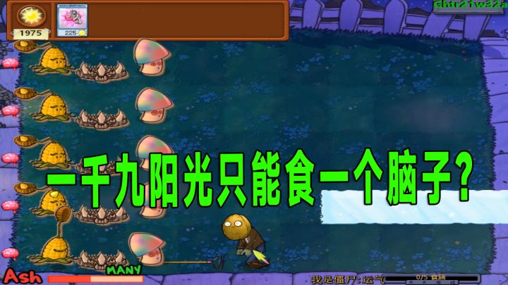 植物大战僵尸:服了,一千九的阳光就拿下一个脑子截图