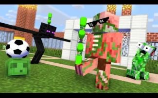 MC怪物学院动画丨史诗橄榄球翻瓶挑战赛丨我的世界动画