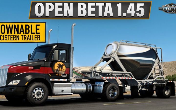 【YouTube】美卡1.45公测版更新内容速览|ATS v1.45 - Open Beta (Ownable Cistern Trailers, Rain S截图