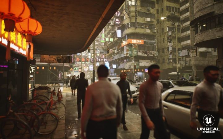 虚幻5引擎香港街景演示!「Walking in Hong Kong」截图