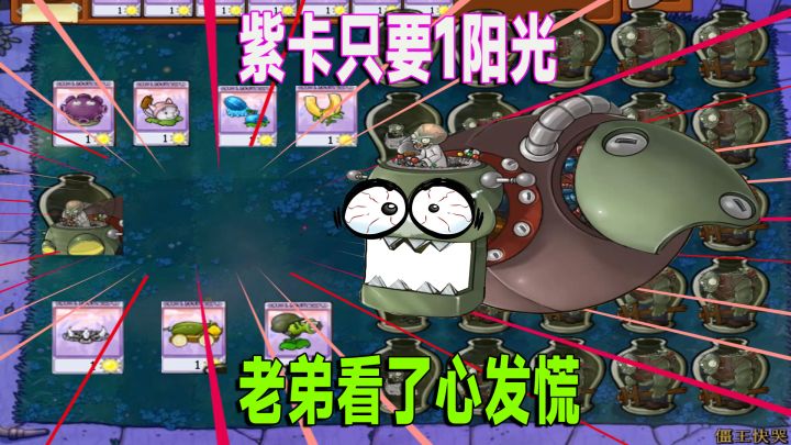 植物大战僵尸:当紫卡只要一阳光,小老弟当场就哭了截图