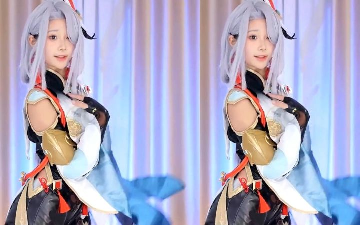 【鱼子酱】《笛子舞》申鹤限定 直播跳舞录屏截图