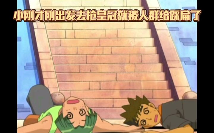 精灵宝可梦 小刚才刚出发去抢皇冠就被人群给踩扁了截图