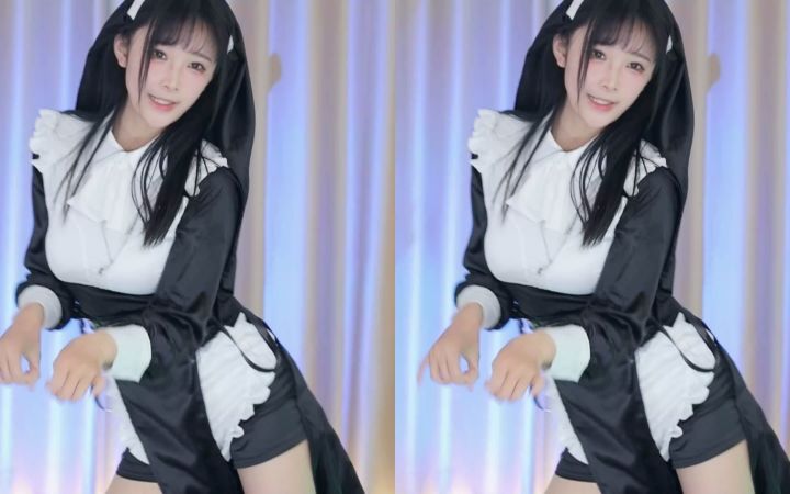 【鱼子酱】《猫步轻悄》修女套装 直播跳舞录屏截图