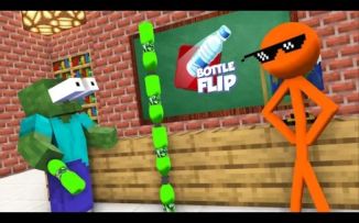 MC怪物学院动画丨AVM短棒火柴人翻瓶挑战赛丨我的世界动画