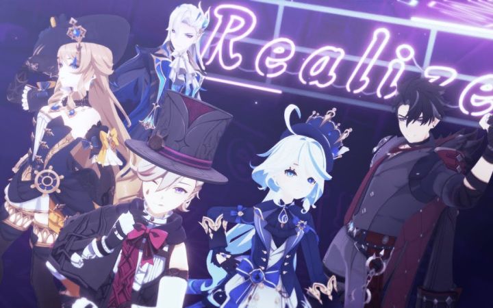 【原神MMD】Realize🎶【娜维娅&那维莱特&莱欧斯利&芙卡洛斯&林尼】【搬运】截图