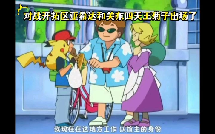 精灵宝可梦 对战开拓区亚希达和关东四天王菊子出场了截图