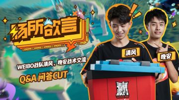 【肠所欲言】Weibo战队选手清风、晚安战术交流Q&A问答CUT