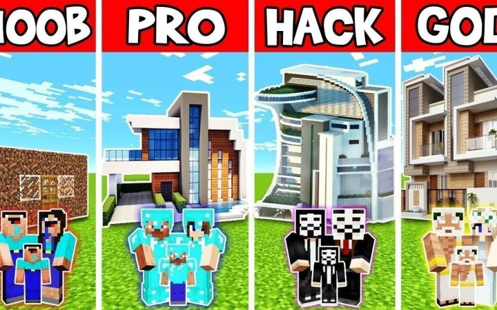 【搬运】Minecraft:家庭建房挑战赛--新手VS专家VS黑客VS上帝 by Noobas - Minecraft截图