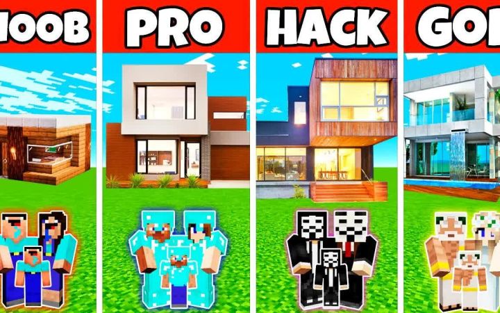 【搬运】Minecraft: 休闲的现代房屋建造挑战赛--新手VS高手VS黑客VS上帝 by Noobas - Minecraft截图