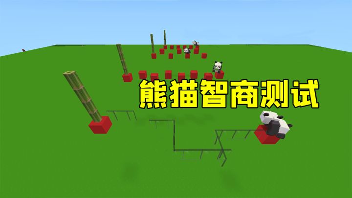 迷你世界:智商测试!熊猫能否跨过重重障碍,成功的吃到竹子呢?截图