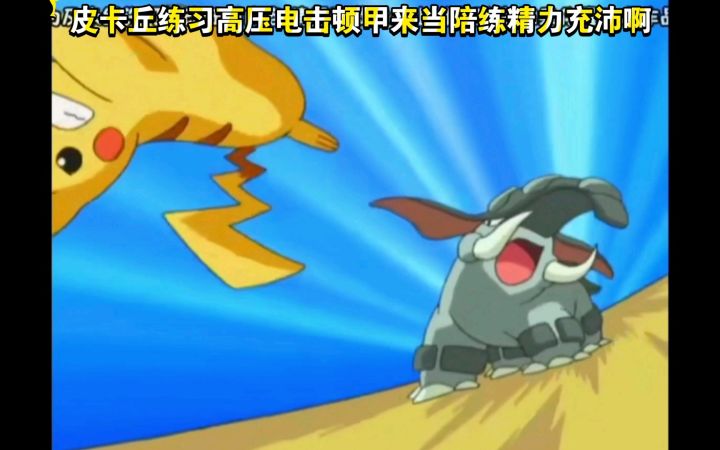 精灵宝可梦 皮卡丘练习高压电击顿甲来当陪练精力充沛啊截图