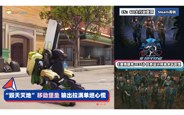 3DM速报:OW2黑影堡垒输出拉满 Steam周销《CSGO》大行动登顶截图