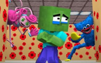 怪物学院动画:宝宝僵尸里面有暗房 Baby Zombie in the backrooms联动Poppy playtime 我的世界动画