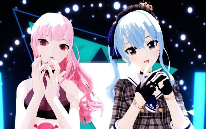 【VtuberMMD】GETCHA!【星街彗星&森美声】【搬运】截图