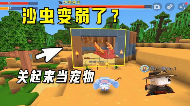 迷你沙漠极限生存9:沙虫变的更弱?遇水逃跑,遇流沙困住当宠物截图