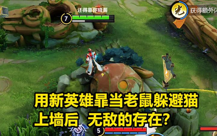猫抓老鼠:用新英雄暃当老鼠躲避猫,直接上墙无敌的存在?截图