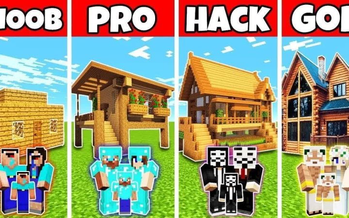 【搬运】Minecraft:家庭木屋建造挑战赛--新手VS高手VS黑客VS上帝 by Noobas - Minecraft截图