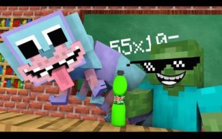 怪物学院动画:1319集丨Baby Monster PJ Became good challenge丨我的世界动画