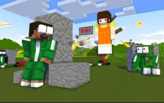 【PlataBush】MC怪物学院动画丨鱿鱼游戏2红灯绿灯扭转挑战赛