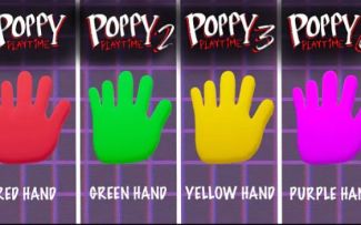 【搬运YouTube】Poppy playtime所有的手手录像带，红色vs绿色vs同人黄色手手vs同人紫色手手