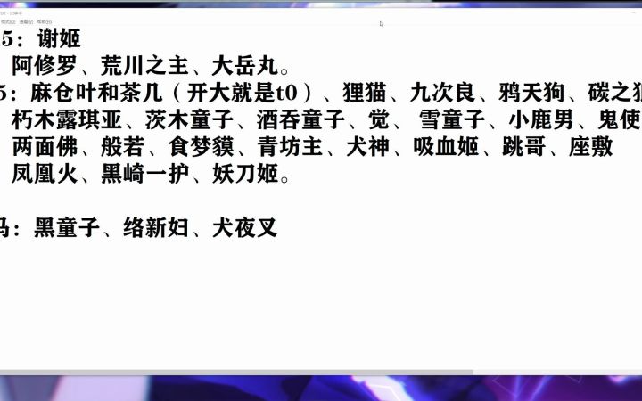 上单上分式神推荐和梯度排行截图