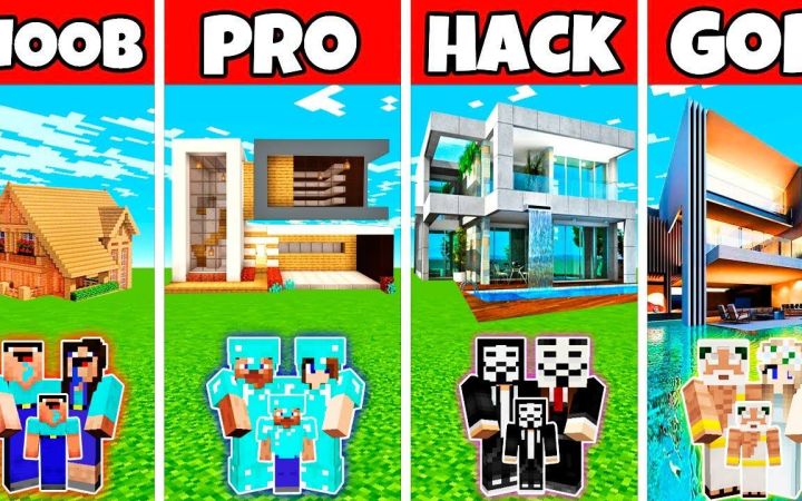 【搬运】Minecraft：梦幻般的漂亮房子建造挑战赛--新手VS高手VS黑客VS上帝 by Noobas - Minecraft截图
