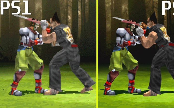 《铁拳2》PS1版和PS5版画面对比截图