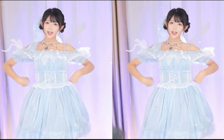 【鱼子酱】《小城夏天》蓝色公主裙版 直播跳舞录屏截图