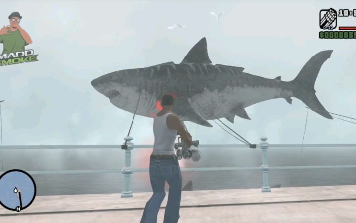 GTA圣安地列斯历史上发现的最大鲨鱼!(巨齿鲨攻击mod)截图