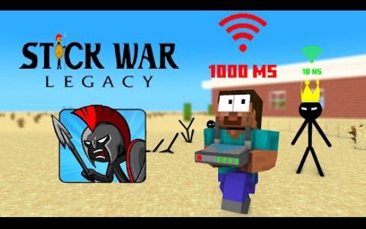 怪物学院第1778集丨Herobrine 100 Ping +stick war Legacy Challenge丨我的世界动画截图