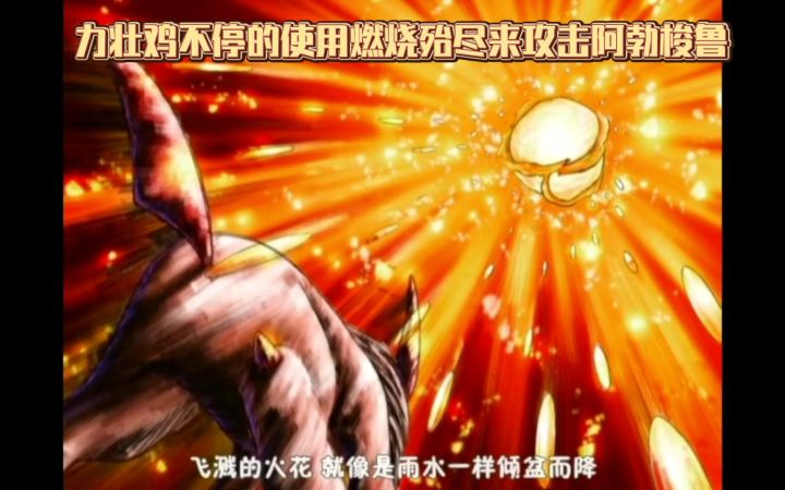 精灵宝可梦 力壮鸡不停的使用燃烧殆尽来攻击阿勃梭鲁截图