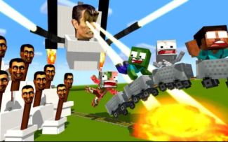 MC怪物学院动画丨马桶人卫生间和马桶人Boss VS 怪物学院和电视人负责人丨我的世界动画