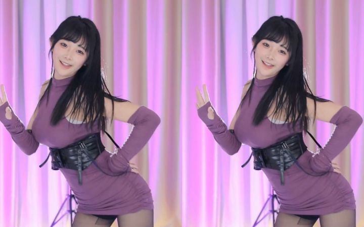 【鱼子酱】《星光派对》紫色常服套装 直播跳舞录屏截图