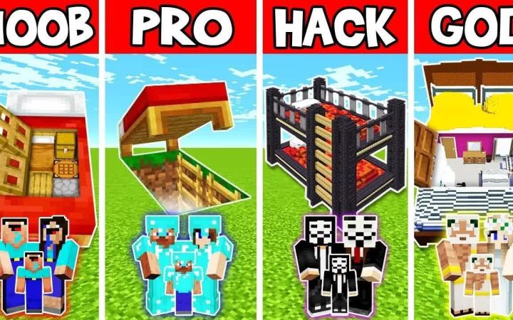 【搬运】Minecraft: 卧室建造挑战赛--新手VS专业人员VS黑客VS上帝 by Noobas - Minecraft截图