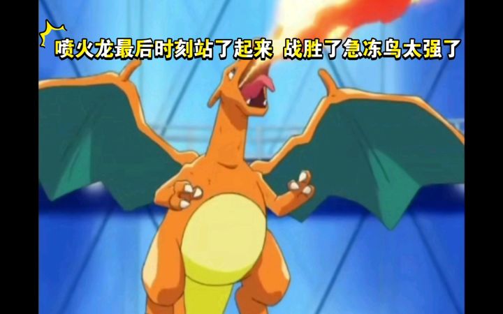 精灵宝可梦 喷火龙最后时刻站了起来 战胜了急冻鸟太强了截图