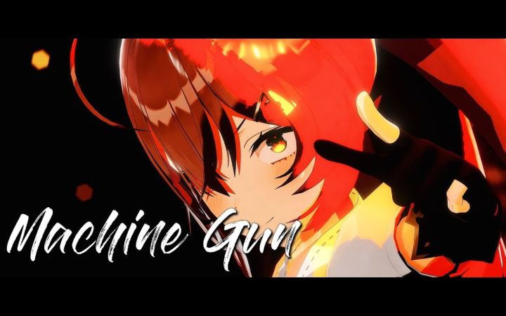 【VtuberMMD】Machine Gun【七诗无名】【搬运】截图