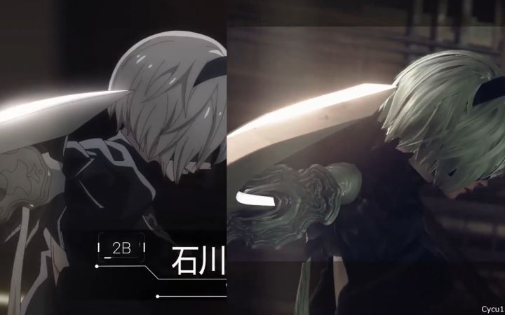《尼尔:自动人形》动画与游戏对比 你更喜欢哪种画风截图