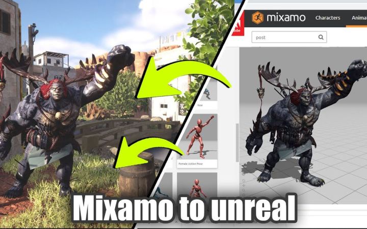 如何在虚幻引擎5中使用Mixamo免费角色和动画【UE5教程】截图